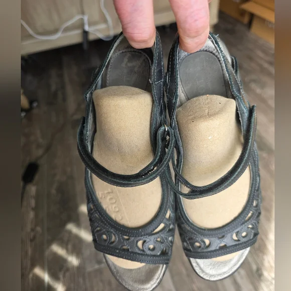 Women's Blue Leather Naot Deluxe Travel Beach Summer Wedge Sandals 5.5US 37 - Picture 5 of 12